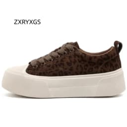 ZXRYXGS Frosted Cowhide Platform Shoes Height Increasing Sneakers 2026 New Lace-up Fashionable Versatile Casual Shoes for Women