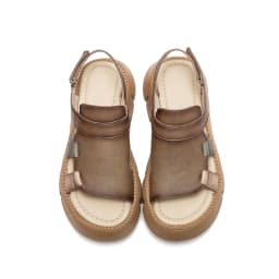 DRKANOL 2026 Handmade Genuine Leather Sandals Women Designer Luxury Hook And Loop Wedges Platform Casual Sandals Summer Shoes