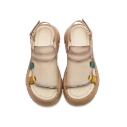 DRKANOL 2026 Handmade Genuine Leather Sandals Women Designer Luxury Hook And Loop Wedges Platform Casual Sandals Summer Shoes