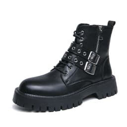 NEW Luxury Brand Black Men's Chelsea Boots Gothic Biker Boots Men's Casual Leather Outdoor Shoes Ankle Boots for Men MO-51382