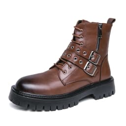 NEW Luxury Brand Black Men's Chelsea Boots Gothic Biker Boots Men's Casual Leather Outdoor Shoes Ankle Boots for Men MO-51382