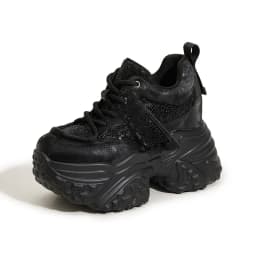 Women Casual Platform Sneakers 10CM High Heels 2026 New Spring Sport Leather Shoes Bling Trainers Chunky Sneakers Zapatos Mujer