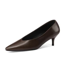 NEW 2025 Women Trend Split Leather Pumps Office Heels Sexy Women Beige Brown Black Pointed Toe Thin Heel Party Shoes Plus Size