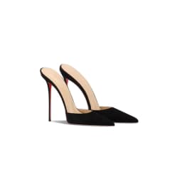 2026 New Black Suede High-Heeled Slippers with Sexy Temperament, Pointed and Thin Heels, Worn with a Toe Cover and Half Drag