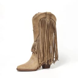 Vintage Tassel Western Cowboy Boots for Women, Pointed Toe, Chunky Heel, Mid-Calf Boots, Suede, Studded, Embroidered, V-Cut Riding Boots, Bohemian Long Boots