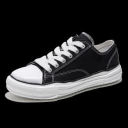 Maden Casual Low-top Dissolved Canvas Shoes for Men's Spring Autumn Street Outfits Sneakers Soft Sole Lace-up Skateboard Shoes