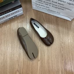 Bailamos Women Flats Tabi Ninja Shoes Woman Microfiber Leather Comfy Flats Split Toe Slippers Soft Bottom Loafers Solid Brief La