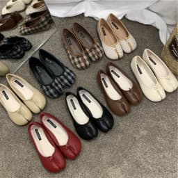 Bailamos Women Flats Tabi Ninja Shoes Woman Microfiber Leather Comfy Flats Split Toe Slippers Soft Bottom Loafers Solid Brief La