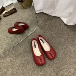 Bailamos Women Flats Tabi Ninja Shoes Woman Microfiber Leather Comfy Flats Split Toe Slippers Soft Bottom Loafers Solid Brief La