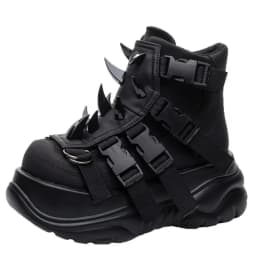 2025 New Women Genuine Leather Punk Muffin Platform Sports Retro Rivet Heavy Metal Short Boots