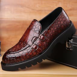 Men's Slip-On Loafers Trendy Breathable Soft Sole Business Work Party Derby Shoes-2996