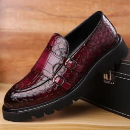 Men's Slip-On Loafers Trendy Breathable Soft Sole Business Work Party Derby Shoes-2996