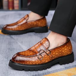 Men's Slip-On Loafers Trendy Breathable Soft Sole Business Work Party Derby Shoes-2996
