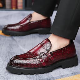 Men's Slip-On Loafers Trendy Breathable Soft Sole Business Work Party Derby Shoes-2996