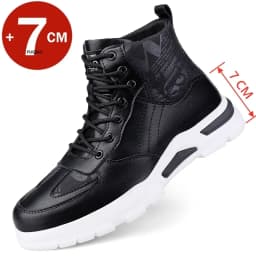 Man Elevator Boots Hidden Heels Genuine Leather Ankle Boots 7CM Invisible Height Increasing Shoes Men Casual Inner Increase Shoe