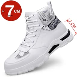 Man Elevator Boots Hidden Heels Genuine Leather Ankle Boots 7CM Invisible Height Increasing Shoes Men Casual Inner Increase Shoe