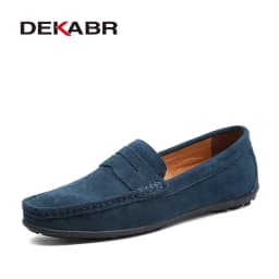 DEKABR Big Size 38~49 Men Loafers Real Leather Fashion Boat Shoes Brand Mens Casual Leather Male Flat Shoes