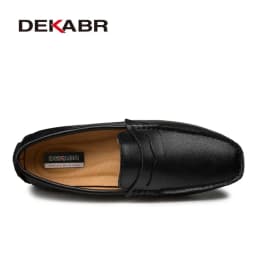 DEKABR Big Size 38~49 Men Loafers Real Leather Fashion Boat Shoes Brand Mens Casual Leather Male Flat Shoes