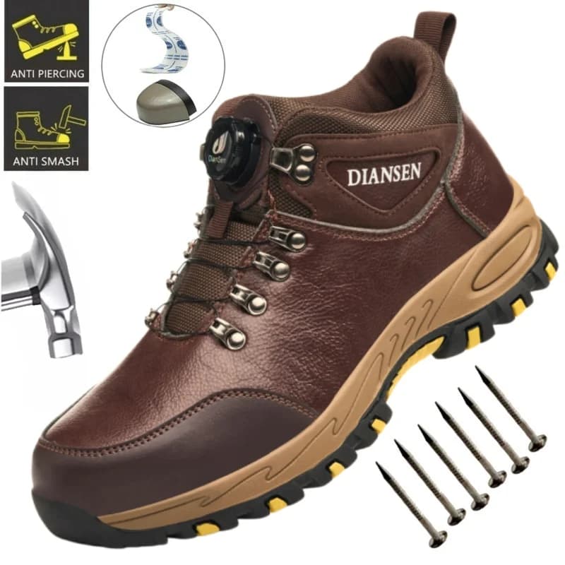 Lightweight Men's Steel Toe Protective Safety Shoes, Puncture Resistant, Smash Resistant, And Slip Resistant Men's Safety Shoes For Construction Site Safety Protection Work Safety Shoes