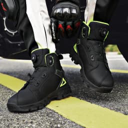 Lexsan Motorcycle Boots Men Leather Motos Breathable Anti Slip Wear-resistant Riders Boots Motorbike Racing Ankle Length Shoes
