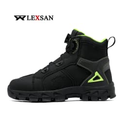 Lexsan Motorcycle Boots Men Leather Motos Breathable Anti Slip Wear-resistant Riders Boots Motorbike Racing Ankle Length Shoes