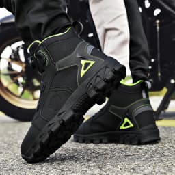 Lexsan Motorcycle Boots Men Leather Motos Breathable Anti Slip Wear-resistant Riders Boots Motorbike Racing Ankle Length Shoes