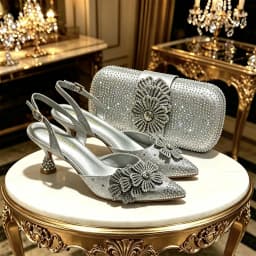 2026 Luxury Olive Green Crystal Heels & Handbag Gift Set, Rhinestone Embellished Women Dress Pumps & Purse for Wedding Party Eve