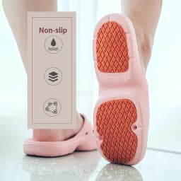 UTUNE-Rubber Non-Slip Sole Slippers for Men and Women Slides for Shower Indoor Bathroom Home Shoe for Pregnant Woman and Elderly