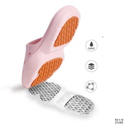 UTUNE-Rubber Non-Slip Sole Slippers for Men and Women Slides for Shower Indoor Bathroom Home Shoe for Pregnant Woman and Elderly