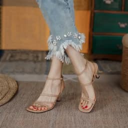 SmallHut New 2026 Trend Ankle Strap Sandals Summer Women Sexy Party High Heel Red Black Light-Yellow Beige Apricot Buckle Sandal