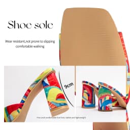 C-H Woman shoes Thick Heel Sandals Square Open Toe Sliding Sandals students