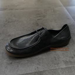 Men's Black Leather Lace-Up Shoes Vintage Round Toe Soft Flexible Flat Sole Casual Driving Leather Loafers Trendy Men's Shoes