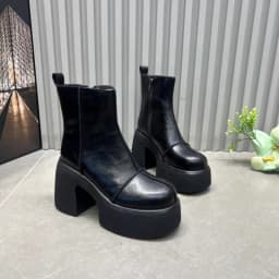 Women's Short Boots Thick Bottom Round Head Winter New Style Heightening Lightweight Shoes Small Short Boots for Short People