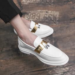 White Thick Bottom Wear-resistant Small Tassel Loafers Shoes Men Designer Shoes Man Luxury Brand Casual Shoes for Men Moccasin