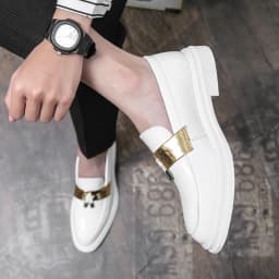 White Thick Bottom Wear-resistant Small Tassel Loafers Shoes Men Designer Shoes Man Luxury Brand Casual Shoes for Men Moccasin