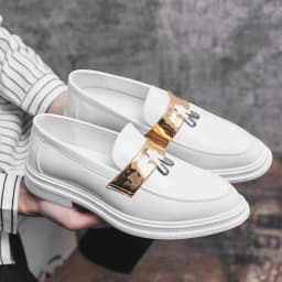 White Thick Bottom Wear-resistant Small Tassel Loafers Shoes Men Designer Shoes Man Luxury Brand Casual Shoes for Men Moccasin