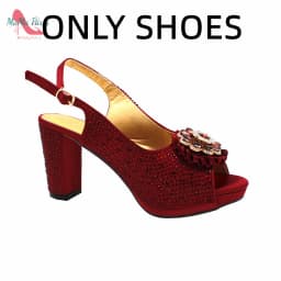 Buckle Strap Sandals Nigerian Women Shoes and Bag Set in Yellow Color with Shinning Crystal Italian Lady Shoes and Bag for Party