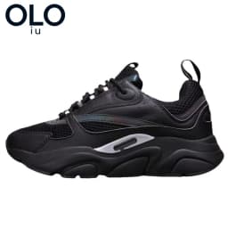 Black White Simple Mesh Dad Shoes Thick Platform Shock Absorb Breathable Casual Sneakers Unisex
