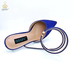 QSGFC Fashionable Girly Style Shoes And Bag Full Diamond Women's Pointed Toe High Heels African Popular Wedding Shoes and Bag