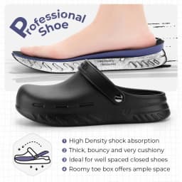 FitVille Men's Wide Fit Chef Shoes Slip Resistant Garden Work Sandals with Arch Support Waterproof for Food Service