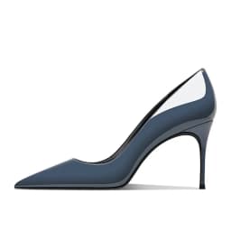 Grey Blue High-Heeled Shoes for Women, Paired with a Pointed, Slender Heel, Shallow Mouth, sexy and Non-Tiring Single Shoe