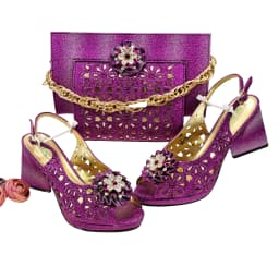 Doershow African fashion Italian Shoes And Bag Sets For Evening Party With Stones pink Italian Handbags Match Bags! HFV-25
