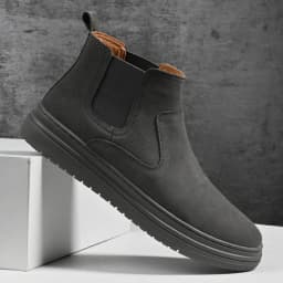 Italian Brand Autumn Winter Men's High Top Shoes Conference Men's Formal Ankle Boots Fashion Genuine Leather Casual Shoes 38-44