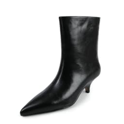 QUTAA Fashion Women Ankle Boots Winter Genuine Leather Autumn Shoes Kitten High Heels Pointed Toe Dress Lady Short Boots 34-43