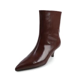 QUTAA Fashion Women Ankle Boots Winter Genuine Leather Autumn Shoes Kitten High Heels Pointed Toe Dress Lady Short Boots 34-43