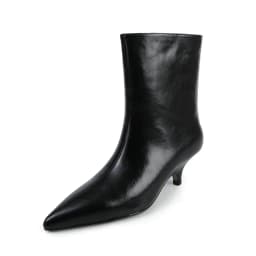 QUTAA Fashion Women Ankle Boots Winter Genuine Leather Autumn Shoes Kitten High Heels Pointed Toe Dress Lady Short Boots 34-43