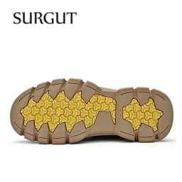 SURGUT Men's Leather Boots 2026 New Ankle Motorcycle Boots Retro Handmade Luxury Lace Up Waterproof Shoes For Men Working Boots