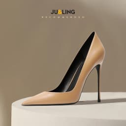 Temperament Pointed Wine Red High Heels Women's Soft Leather Single Shoes Shallow Mouth New Fashionable High Heels Single Shoes