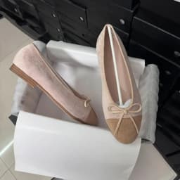 2026 New Spring style bow tie women's ballet flats made of genuine leather. Available in various colors.35-41