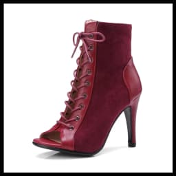 Black Summer High Heels Ankle Boots For Women 2026 Spring Peep Toe Lace Up Pumps Party Jazz Dance Shoes Suede Ladies Large Size